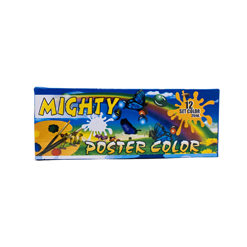 Mighty Poster Colors Set of 12 – 20ml Vibrant & Smooth Paints for Crea ...