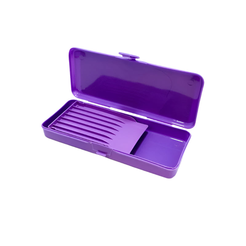Purple Cartoon-Themed Pencil Box – Durable Stationery Organizer