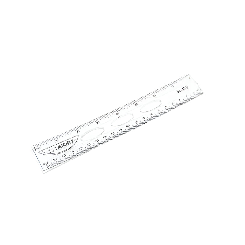 8 Inch Ruler Plastic Mighty 8-Inch Transparent Ruler – Pack of 12 – Mighty Stationery